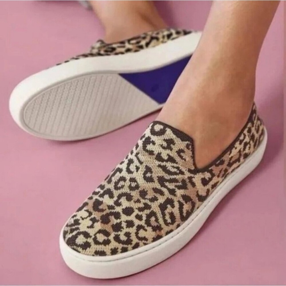 Rothy's The Original Slip On Loafers Washable Animal Print Shoes Sz 10 - Picture 2 of 16